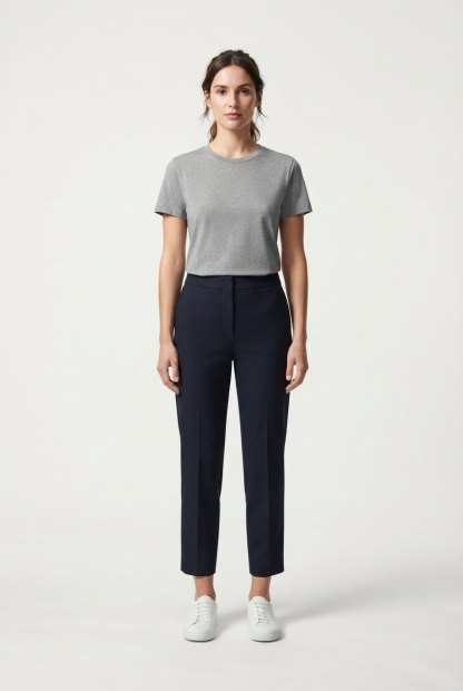 Urban classic gray relaxed fit women's T-shirt on model