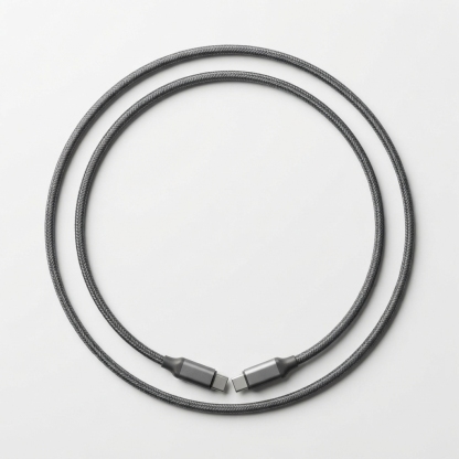 Braided USB-C fast charging cable in gray