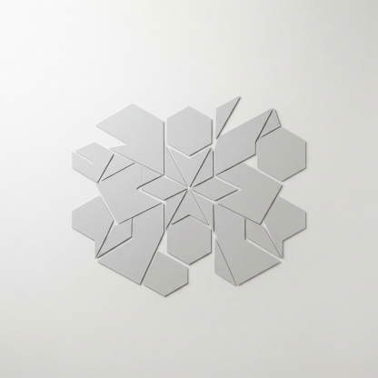 Creator grid vinyl wall sticker set in light gray