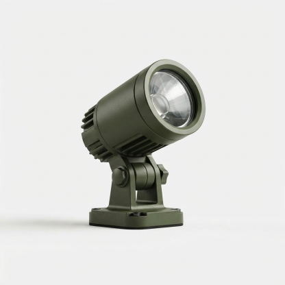 Minimal outdoor garden LED spotlight with ground stake