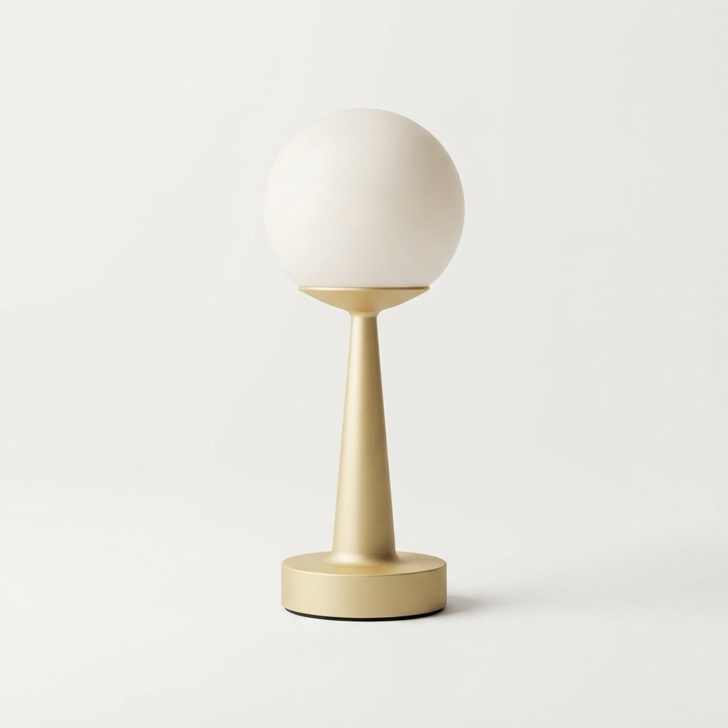 Minimal outdoor portable LED table lamp for balcony use