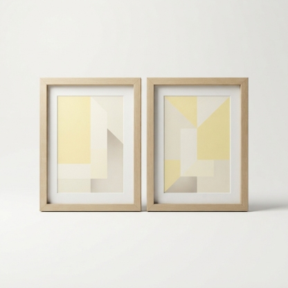 Model portrait and abstract art print set