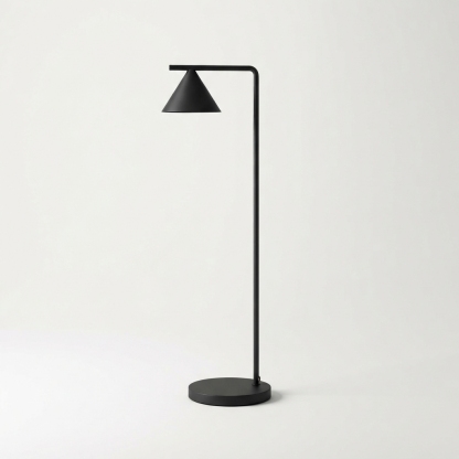 Dark-style black LED floor lamp product image with full view