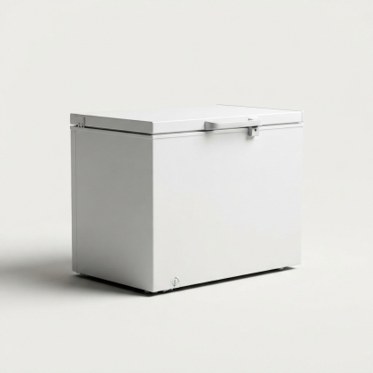 Compact chest freezer front and top view